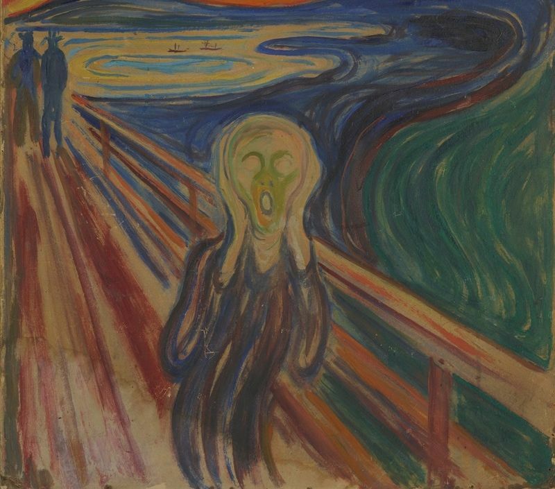 Edvard Munch sáng tác 4 bức cùng tên Tiếng hét trong khoảng năm 1893 - 1910. Ảnh: AFP.